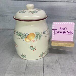 Jay Imports Corelle Coordinates ABUNDANCE Fruit Stoneware Large Lid Cookie Jar